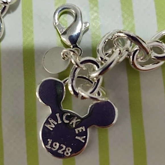 Sterling Silver Mickey Mouse Charm Bracelet - Picture 7 of 8